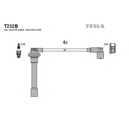 Foto Zündleitungssatz TESLA T232B