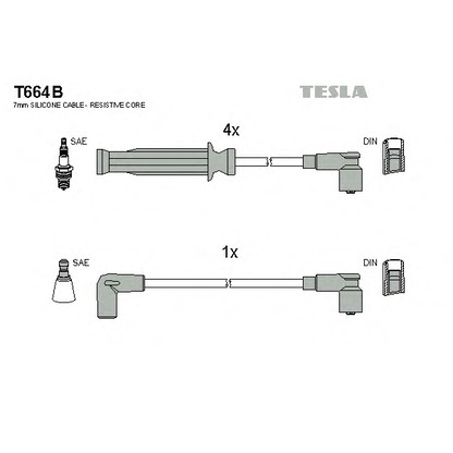 Photo Ignition Cable Kit TESLA T664B