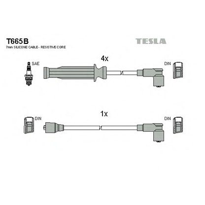 Foto Kit cavi accensione TESLA T665B