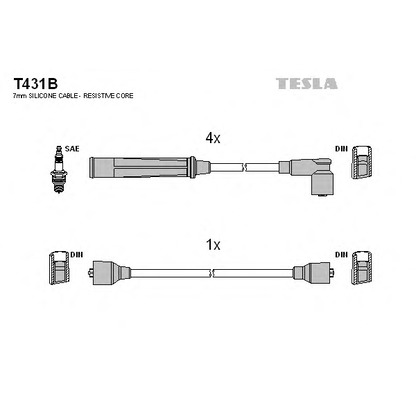 Foto Kit cavi accensione TESLA T431B