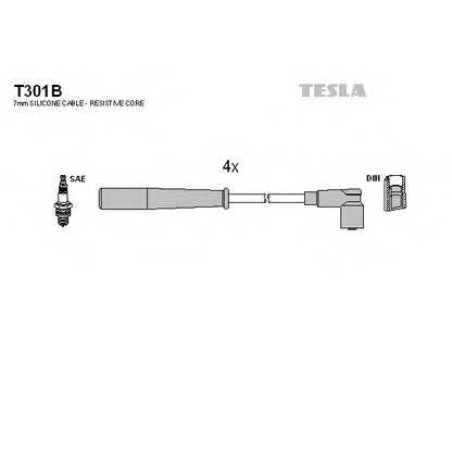 Фото Комплект проводов зажигания TESLA T301B