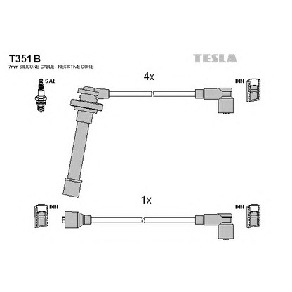 Photo Kit de câbles d'allumage TESLA T351B
