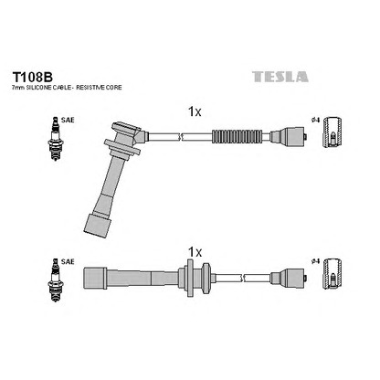 Фото Комплект проводов зажигания TESLA T108B