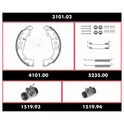 Photo Brake Set, drum brakes WOKING 310102