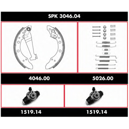 Photo Brake Set, drum brakes WOKING SPK304604