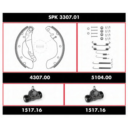 Photo Brake Set, drum brakes WOKING SPK330701