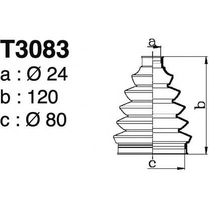 Photo Bellow Set, drive shaft DEPA T3083