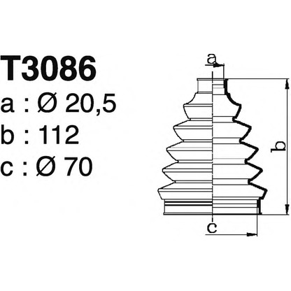 Photo Bellow Set, drive shaft DEPA T3086