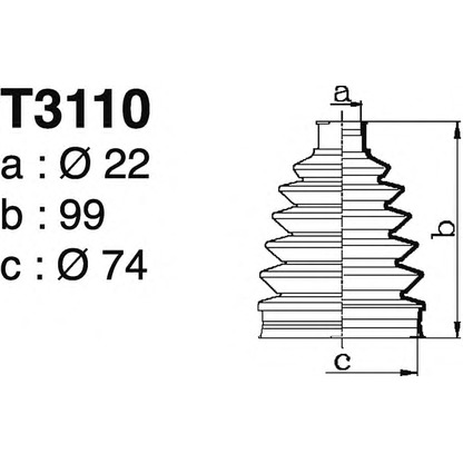 Photo Bellow Set, drive shaft DEPA T3110