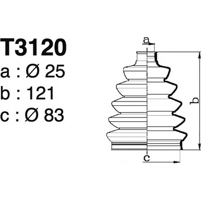 Photo Bellow Set, drive shaft DEPA T3120