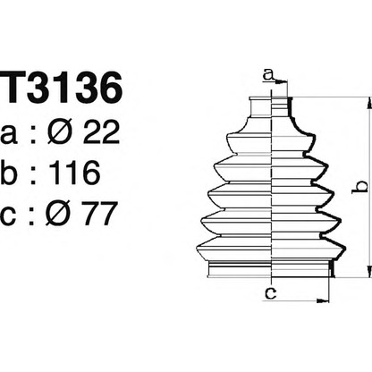 Photo Bellow Set, drive shaft DEPA T3136