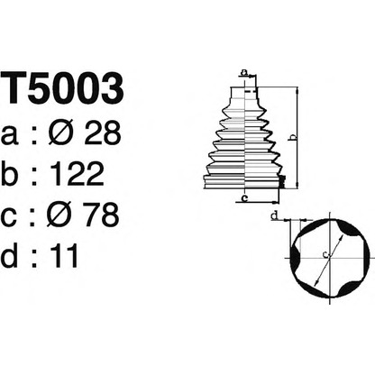 Photo Bellow Set, drive shaft DEPA T5003