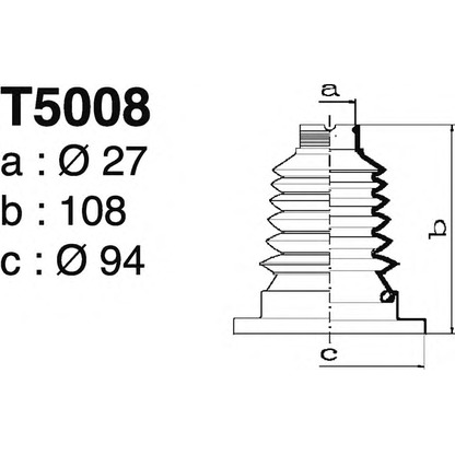 Photo Bellow Set, drive shaft DEPA T5008