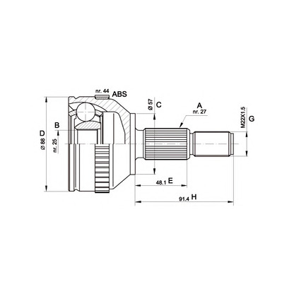 Фото Шарнирный комплект, приводной вал OPEN PARTS CVJ520010