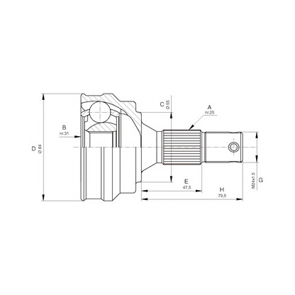 Фото Шарнирный комплект, приводной вал OPEN PARTS CVJ525310