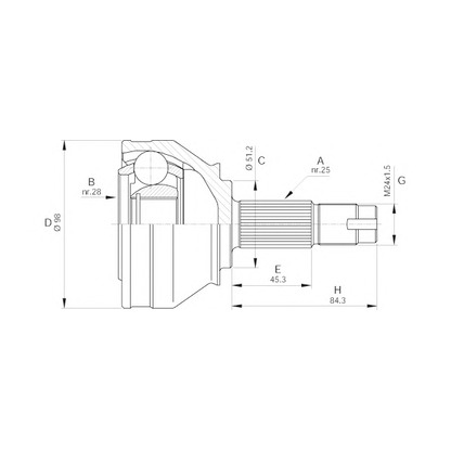 Zdjęcie Zestaw przegubu, półoż napędowa OPEN PARTS CVJ543810