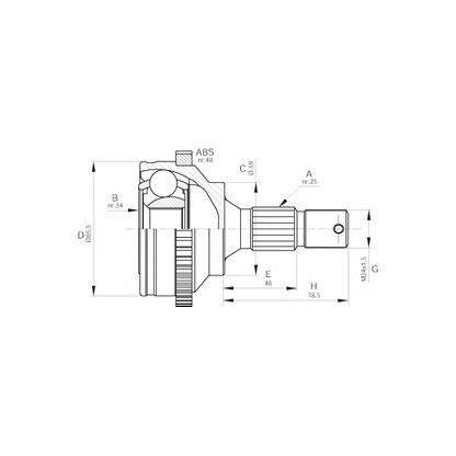 Фото Шарнирный комплект, приводной вал OPEN PARTS CVJ549910