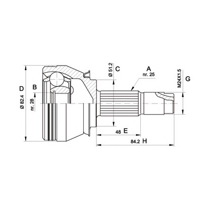 Фото Шарнирный комплект, приводной вал OPEN PARTS CVJ552410