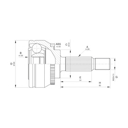 Фото Шарнирный комплект, приводной вал OPEN PARTS CVJ560010