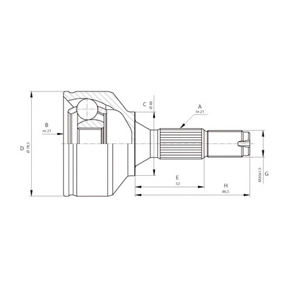 Фото Шарнирный комплект, приводной вал OPEN PARTS CVJ568510