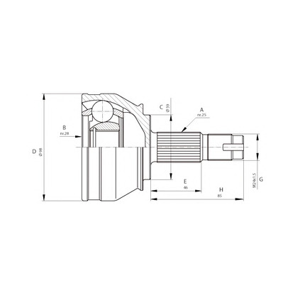 Zdjęcie Zestaw przegubu, półoż napędowa OPEN PARTS CVJ568710