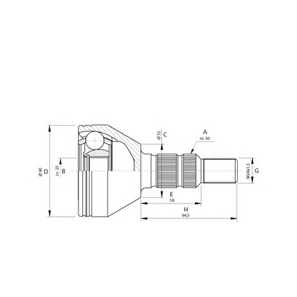 Фото Шарнирный комплект, приводной вал OPEN PARTS CVJ570110