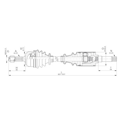 Photo Drive Shaft OPEN PARTS DRS623300