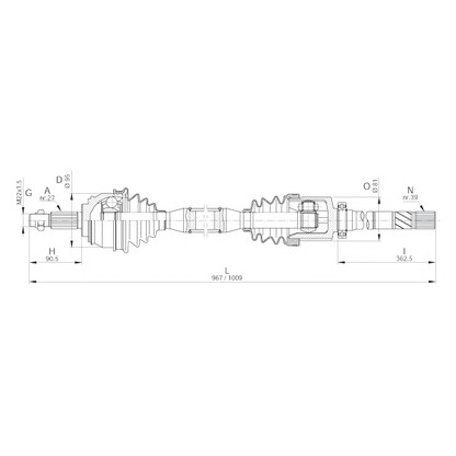 Photo Drive Shaft OPEN PARTS DRS624200