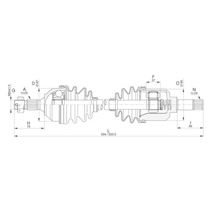 Photo Drive Shaft OPEN PARTS DRS630500