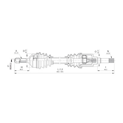 Photo Drive Shaft OPEN PARTS DRS639100