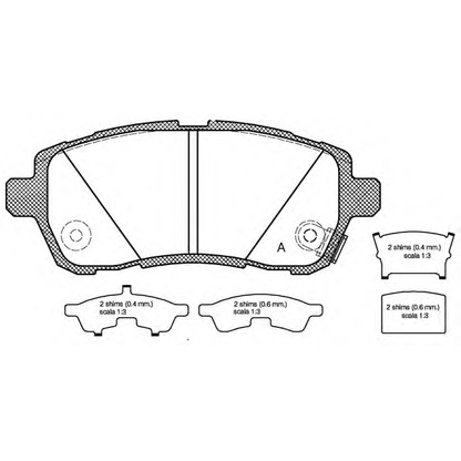 Photo Kit de plaquettes de frein, frein à disque OPEN PARTS BPA128102