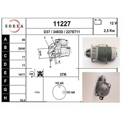 Foto Motor de arranque EAI 11227