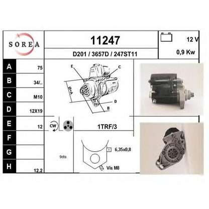 Foto Motor de arranque EAI 11247