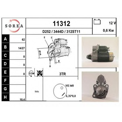 Foto Motor de arranque EAI 11312