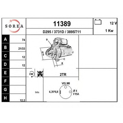 Foto Motor de arranque EAI 11389