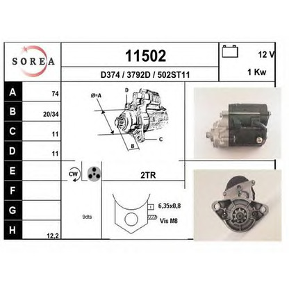 Foto Motor de arranque EAI 11502