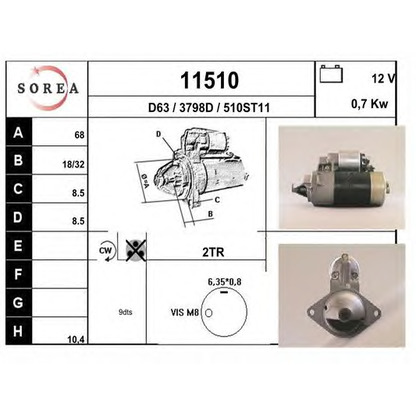 Foto Motor de arranque EAI 11510