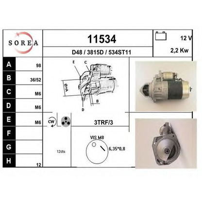 Foto Motor de arranque EAI 11534