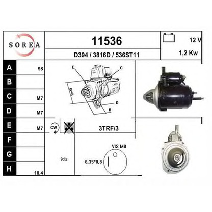 Foto Motor de arranque EAI 11536