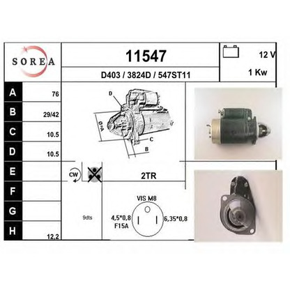 Foto Motor de arranque EAI 11547