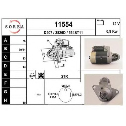 Foto Motor de arranque EAI 11554