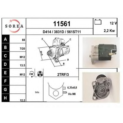 Foto Motor de arranque EAI 11561