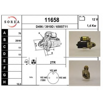 Foto Motor de arranque EAI 11658