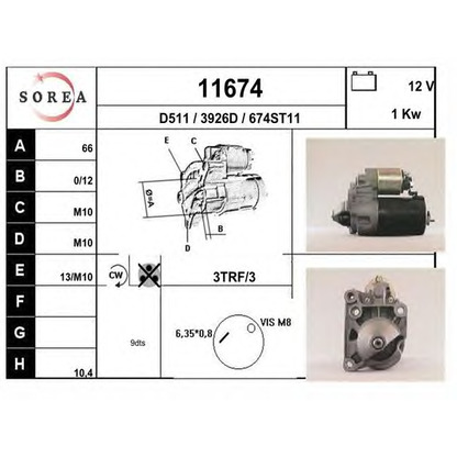 Foto Motor de arranque EAI 11674