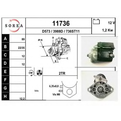 Foto Motor de arranque EAI 11736