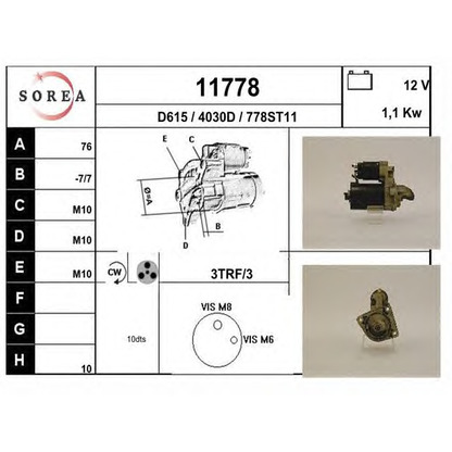 Foto Motor de arranque EAI 11778