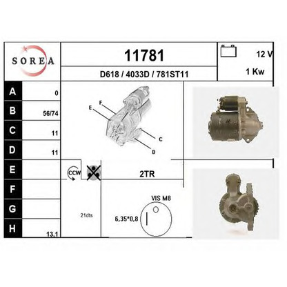 Foto Motor de arranque EAI 11781