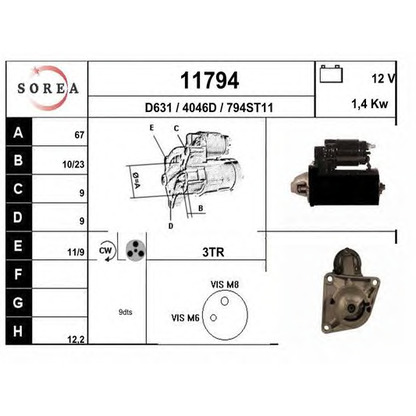 Foto Motor de arranque EAI 11794