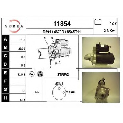 Foto Motor de arranque EAI 11854