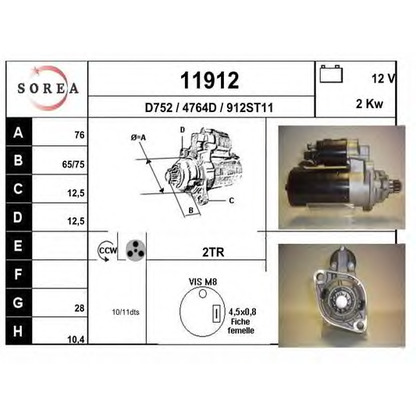 Foto Motor de arranque EAI 11912